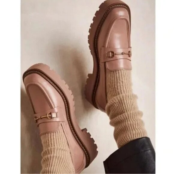Sam Edelman Laurs Lug Sole Loafer in Maple Sugar Size 9M $150 Neutral Nude Tan - Picture 1 of 16